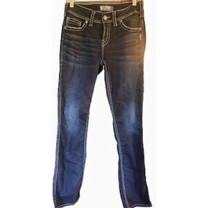 Silver Suki Dark Wash Midrise Slim Bootcut Women's Jeans W28/L32